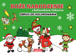Boże Narodzenie z bałwankiem Oskarem - obrus do kolorowania - Krzemień-Przedwolska Joanna