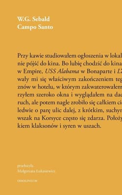 Campo Santo - W.G. Sebald