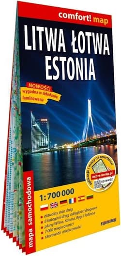 Comfort! map Litwa, Łotwa, Estonia 1:700 000 mapa - Praca zbiorowa
