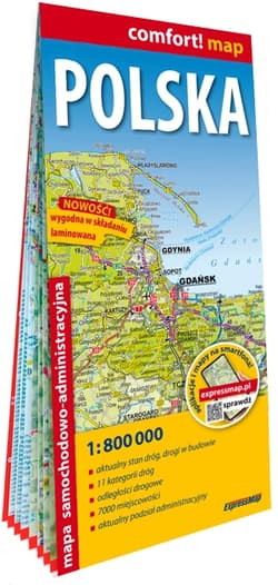 Comfort map Polska mapa sam-admistr 1:800 000 - Praca zbiorowa