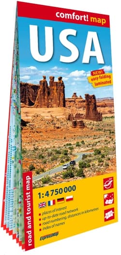 Comfort map USA - road and tourist map 1:4 750 000 - Praca zbiorowa
