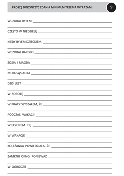 Galeria - zdjęcie nr. 2 - Ćwiczenia funkcji poznawczych zabawy słowne