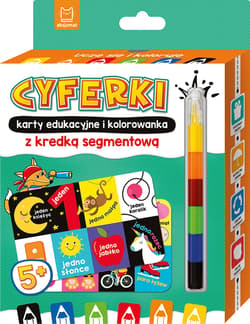CYFERKI karty edukacyjne i kolorowanka z kredką segmentową Uczę się i koloruję 5+ - Opracowanie Zbiorowe
