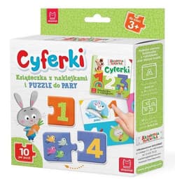 Cyferki Książeczka z naklejkami i puzzle do pary