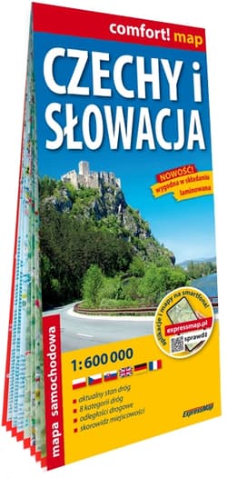 Czechy i Słowacja mapa samochodowa 1:600 000 laminat 2025 - Opracowanie Zbiorowe