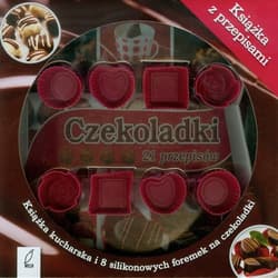 Czekoladki. 21 przepisów. Książka kucharska i 8 silikonowych foremek na czekoladki