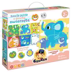 CzuCzu Duuuże puzzle z dziurką Zwierzęta 2+