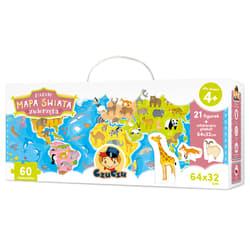 CzuCzu Puzzle Mapa świata Zwierzęta 60 elementów