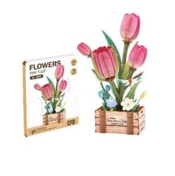 DIY drewniane kwiatki 3D tulipany