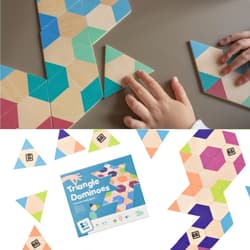 Domino drewniane trójkątne logiczne