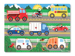 Drewniana układanka z uchwytami Pojazdy Melissa&Doug
