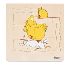 Galeria - zdjęcie nr. 2 - Drewniane puzzle warstwowe „Cykl życia kury” 90073