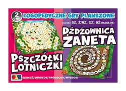 Dżdżownica Żaneta Pszczółki Lotniczki Logopedyczne gry planszowe