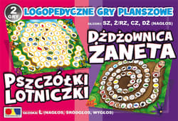 Dżdżownica Żaneta Pszczółki Lotniczki Logopedyczne gry planszowe