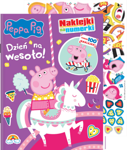 Dzień na wesoło. Świnka Peppa. Naklejki na numerki - Praca zbiorowa