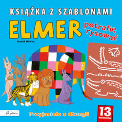 Elmer Przyjaciele z dżunglii Książka z szablonami