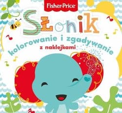 Fisher Price Kolorowanka podłogowa Słonik kolorowanie i zgadywanie z naklejkami