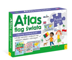 Flagi Świata Plakat z mapą +Puzzle