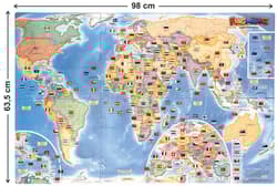 Galeria - zdjęcie nr. 2 - Flagmistrz Puzzle konturowe 98 x 63,5 cm Mapa Flagi i stolice państw świata