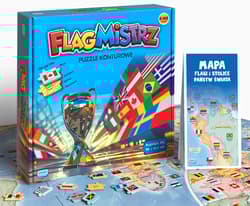 Galeria - zdjęcie nr. 3 - Flagmistrz Puzzle konturowe 98 x 63,5 cm Mapa Flagi i stolice państw świata