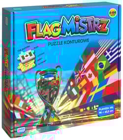 Flagmistrz Puzzle konturowe 98 x 63,5 cm Mapa Flagi i stolice państw świata