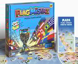 Flagmistrz Puzzle konturowe 98 x 63,5 cm Mapa Flagi i stolice państw świata