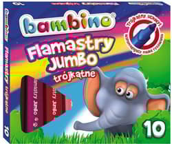 Flamastry trójkątne Jumbo 10 kolorów BAMBINO