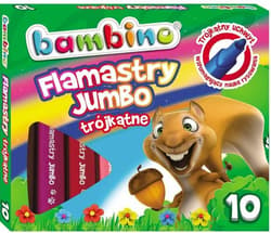Galeria - zdjęcie nr. 3 - Flamastry trójkątne Jumbo 10 kolorów BAMBINO