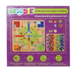 Gra drewniana 2w1 Chińczyk/Węże i drabiny Woodie