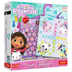 Gra klasyczna 2w1 Chińczyk, Węże i drabiny Koci Domek Gabi