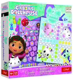 Gra klasyczna 2w1 Chińczyk, Węże i drabiny Koci Domek Gabi