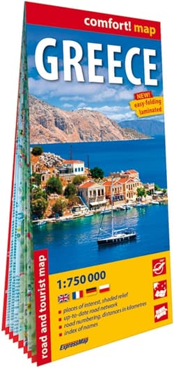 Grecja laminowana mapa samochodowo-turystyczna 1:750 000