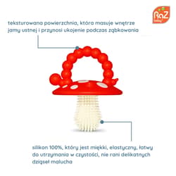 Galeria - zdjęcie nr. 2 - Gryzak logopedyczny grzybek dla niemowląt na ząbkowanie czerwony i zielony 2szt.