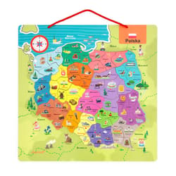 Janod Puzzle magnetyczne Mapa Polski 69 magnesów 7+