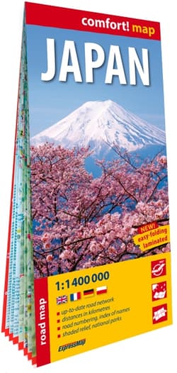 Japan road and tourist map 1:1 400 000 laminat 2025 - Opracowanie Zbiorowe