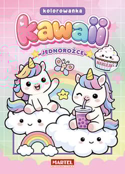 Jednorożce Kawaii.  Kolorowanka z naklejkami