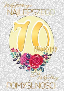 Karnet A5 Urodziny 70 - Balon glamour