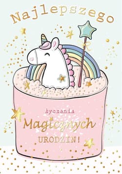 Karnet A5 Urodziny - Jednorożec