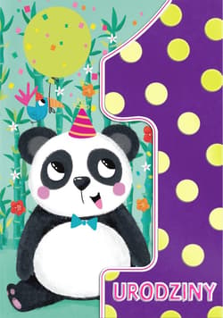 Karnet A5 Urodziny roczek - Panda