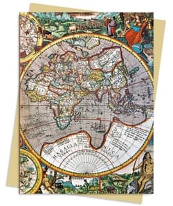 Karnet B6 Antyczna mapa Świata Pieter van den Keer