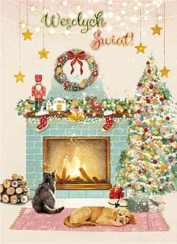 Karnet B6 Boże Narodzenie - Świąteczny kominek