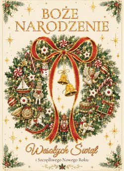 Karnet B6 Boże Narodzenie - Wianek brokat