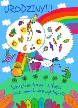 Karnet B6 Urodziny - Tęcza