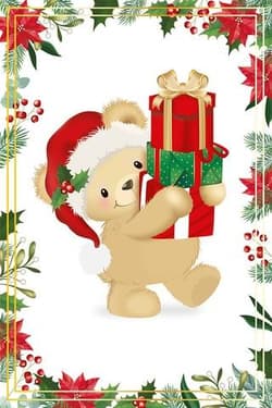 Karnet Boże Narodzenie - Ivory Teddy