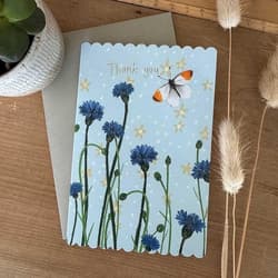 Karnet Dziękuję Motyl i chabry Podziękowania