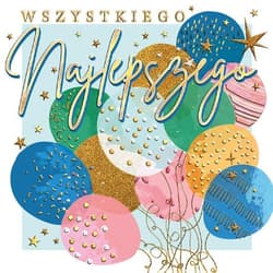Karnet KW Urodziny - Balony