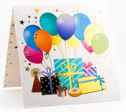 Karnet pop-up Urodziny - Birthday