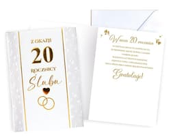 Karnet Rocznica ślubu 20
