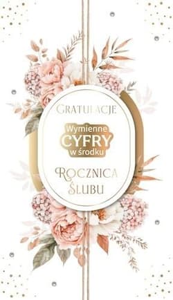 Karnet Rocznica Ślubu wymienne cyfry