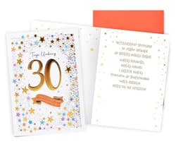 Karnet Urodziny gwiazdki 30